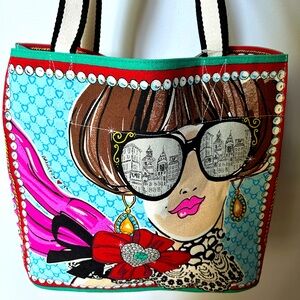 Brighton Peace, Love and Jewels Canvas Tote NWT